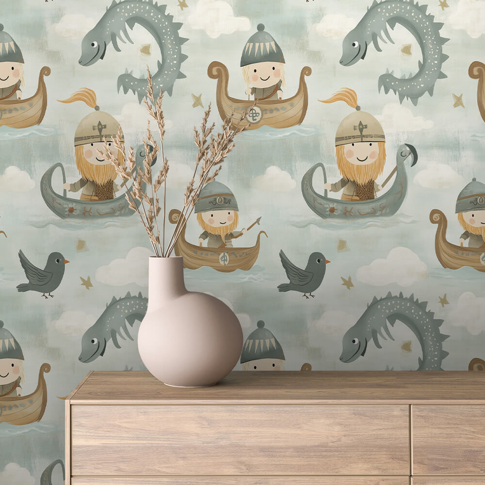 Viking Dragon Boat Wallpaper Baby 0039