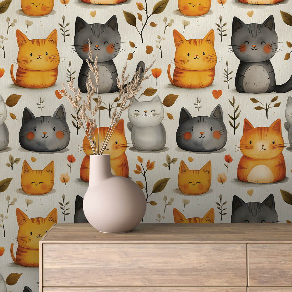 Autumn Round Cat Wallpaper Baby 0052