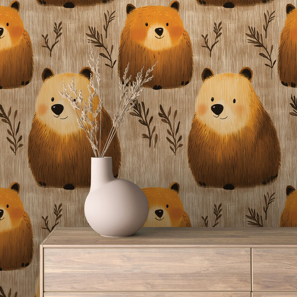 Fuzzy Bear Portrait Wallpaper Baby 0055