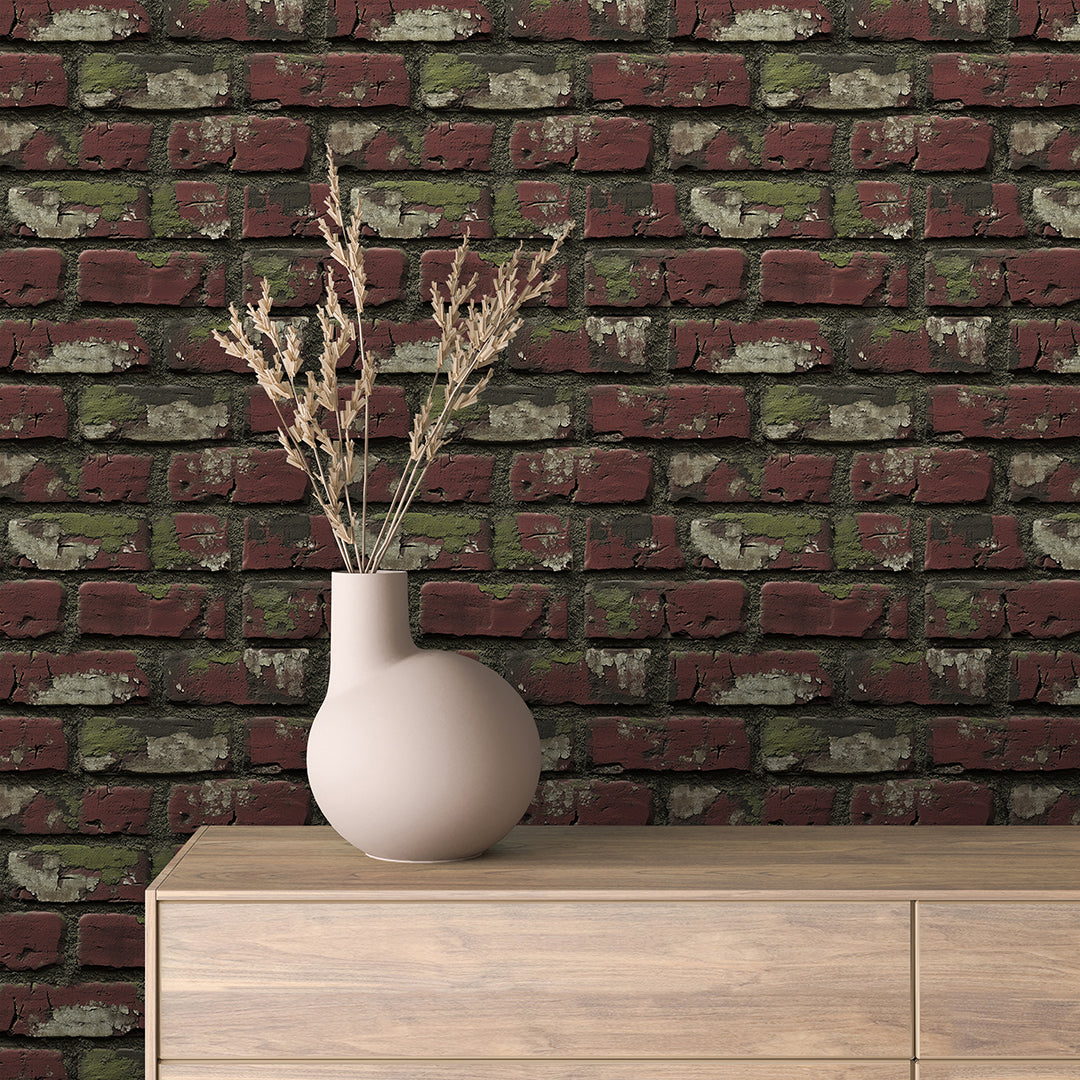 Mossy Burgundy Brick 0019