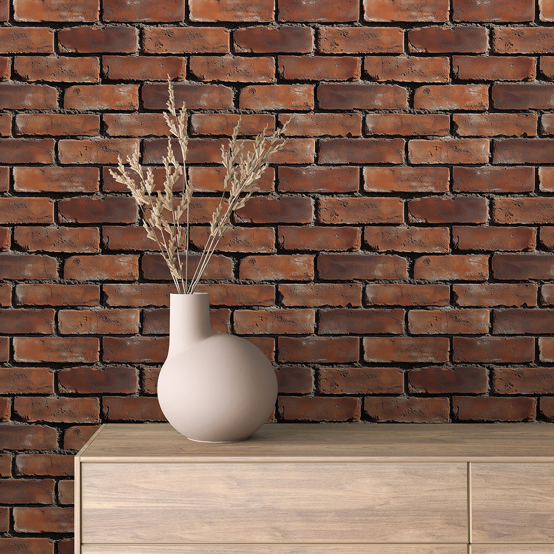Moody Dark Peel & Stick Wallpaper – Brick 0022