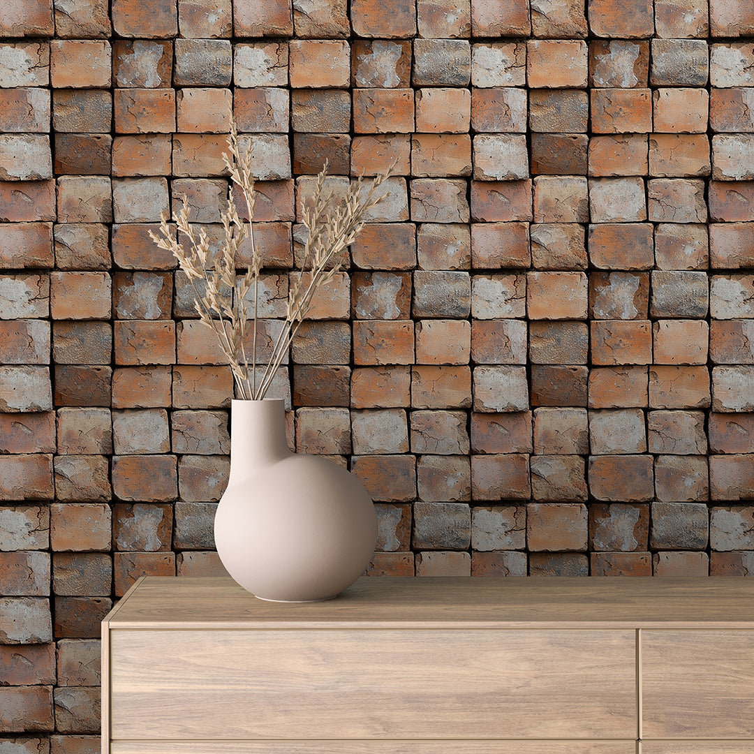 Weathered Rust Square Tile Brick 0024