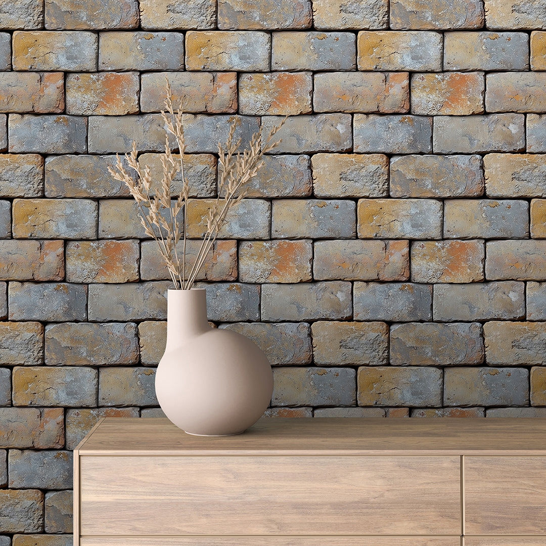 Rustic Gold Grey Brick 0031