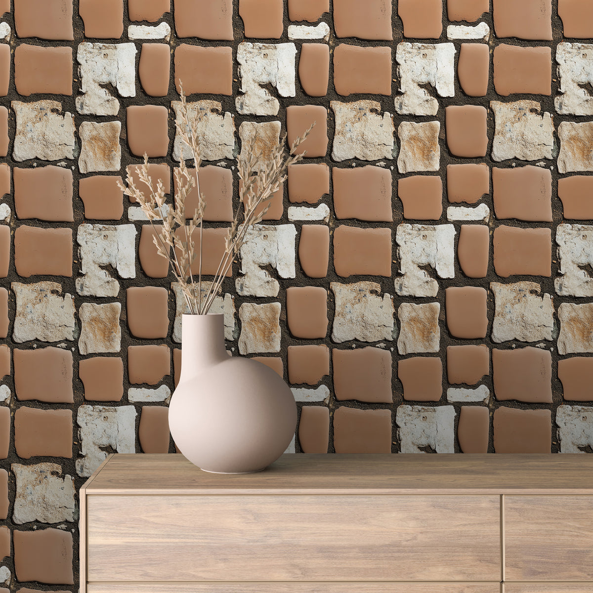 Two-Tone Stone Tile Brick 0043