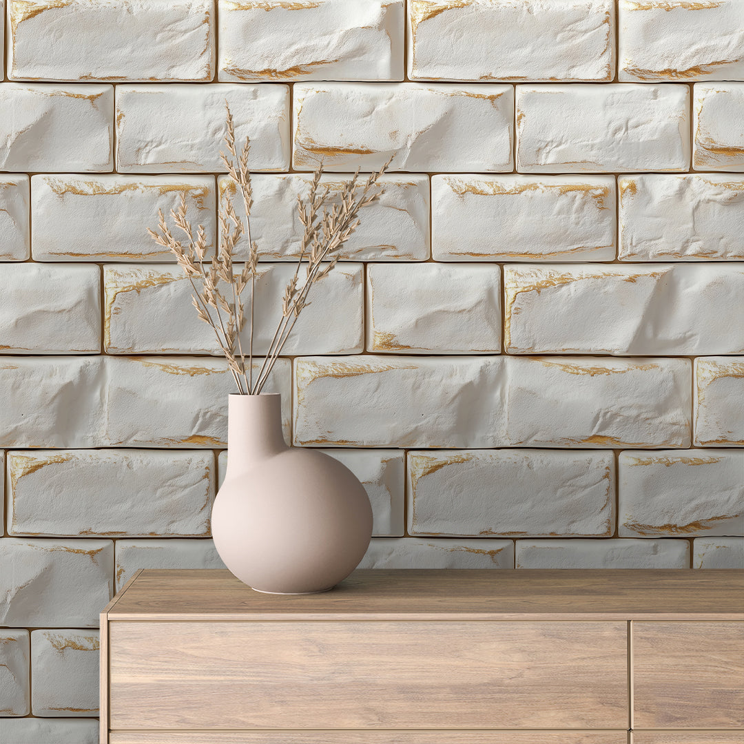 Gilded White Tile Brick 0067
