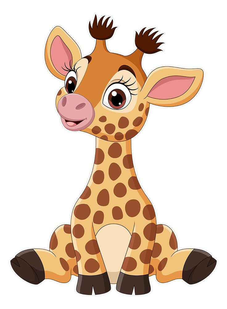 Baby Giraffe wall decal for Kid's room, Peel-N-Stick Removable and adorable