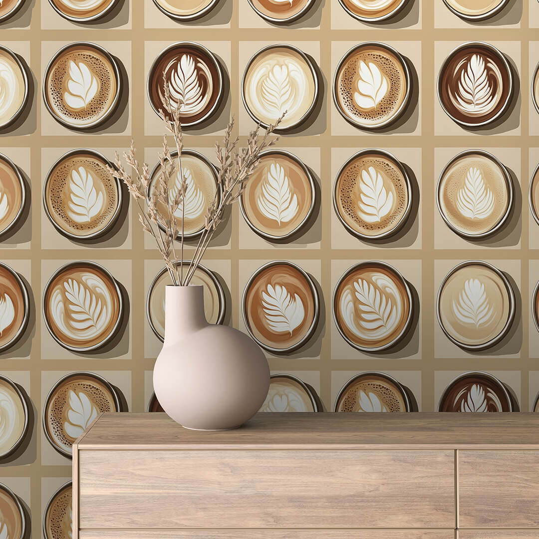 Latte Art Cafe Wallpaper mockup