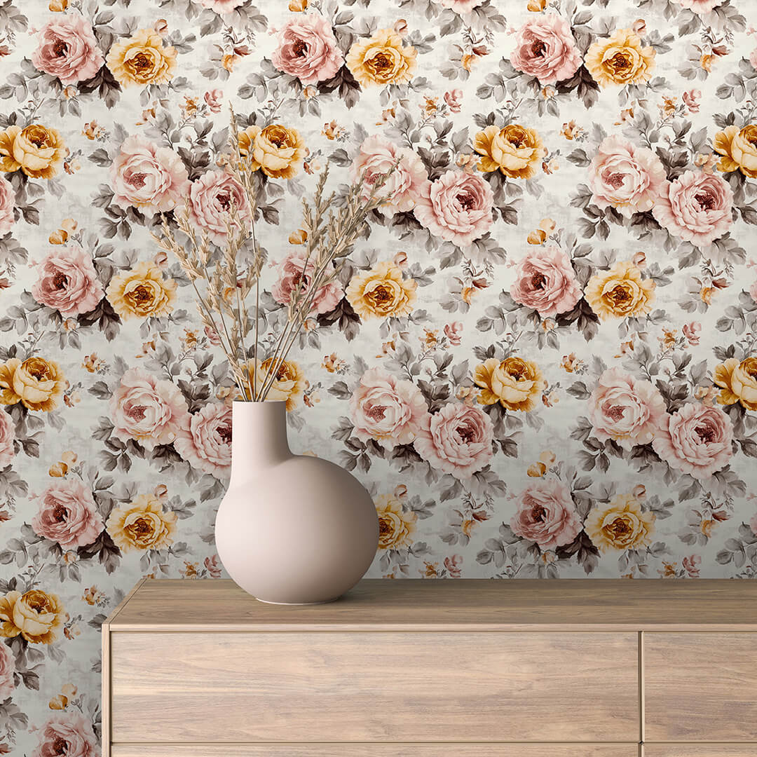 Dense Vintage Rose Garden Wallpaper Floral 0005