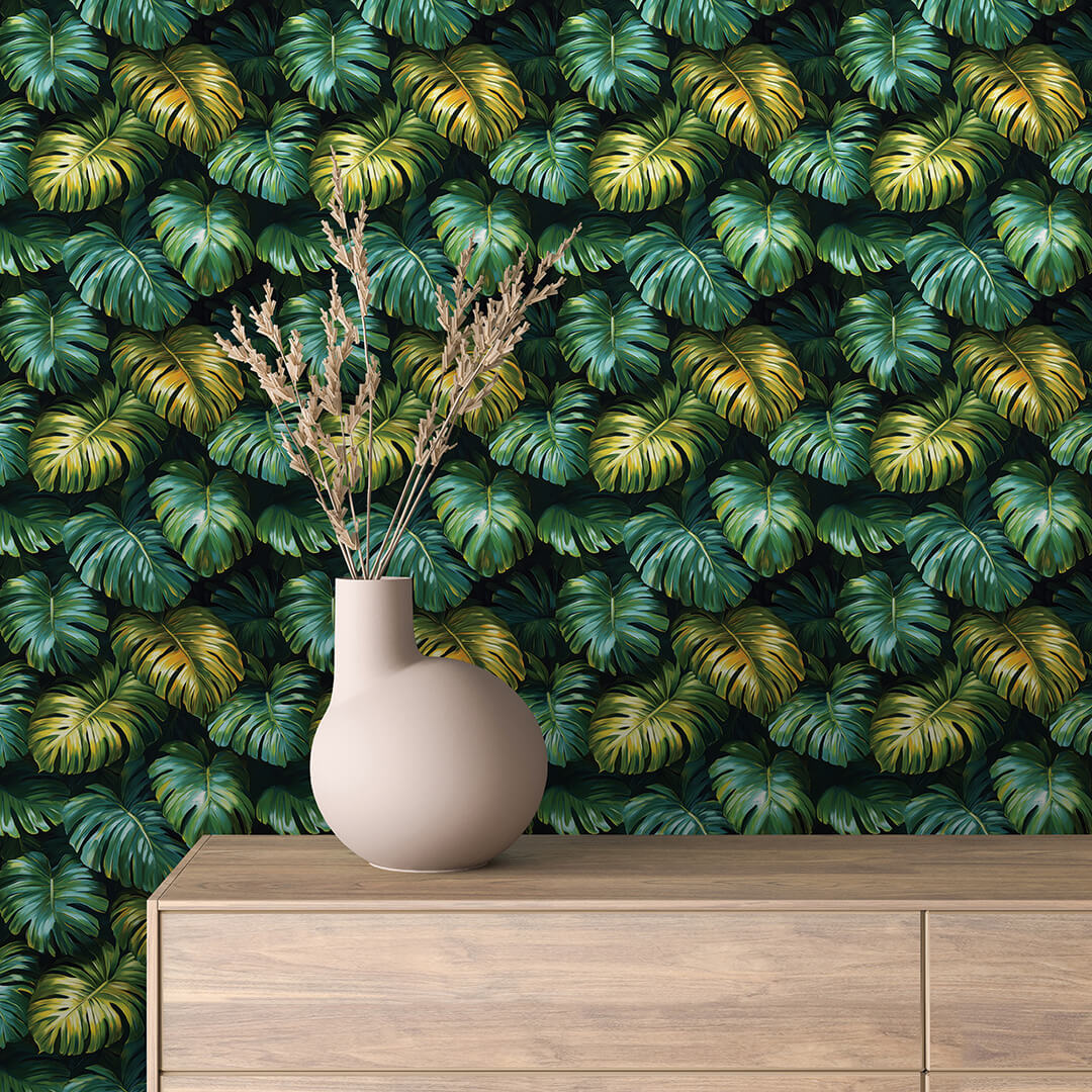 Tropical Monstera Leaf Wallpaper Floral 0044