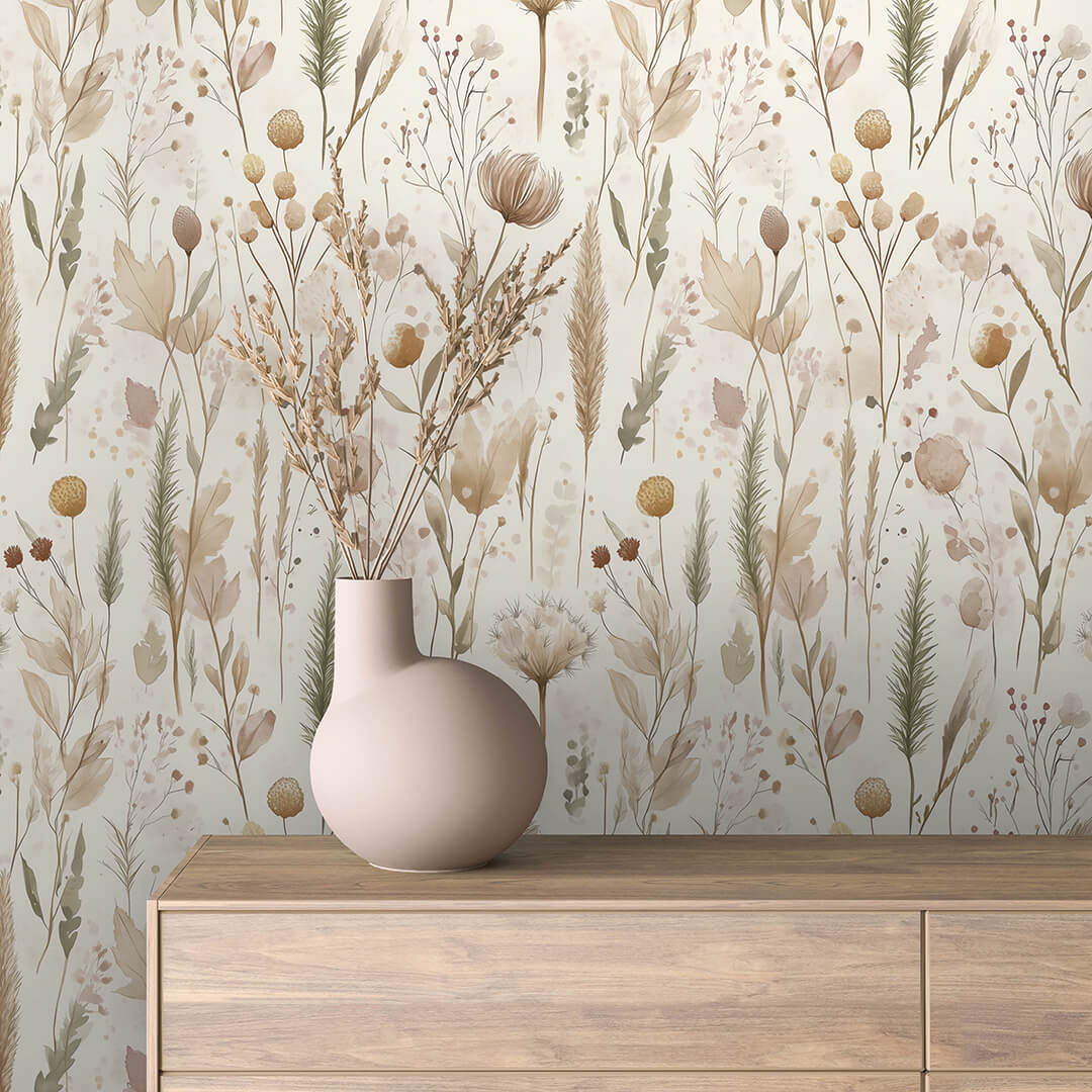 Sage Dried Botanical Wallpaper Floral 0049