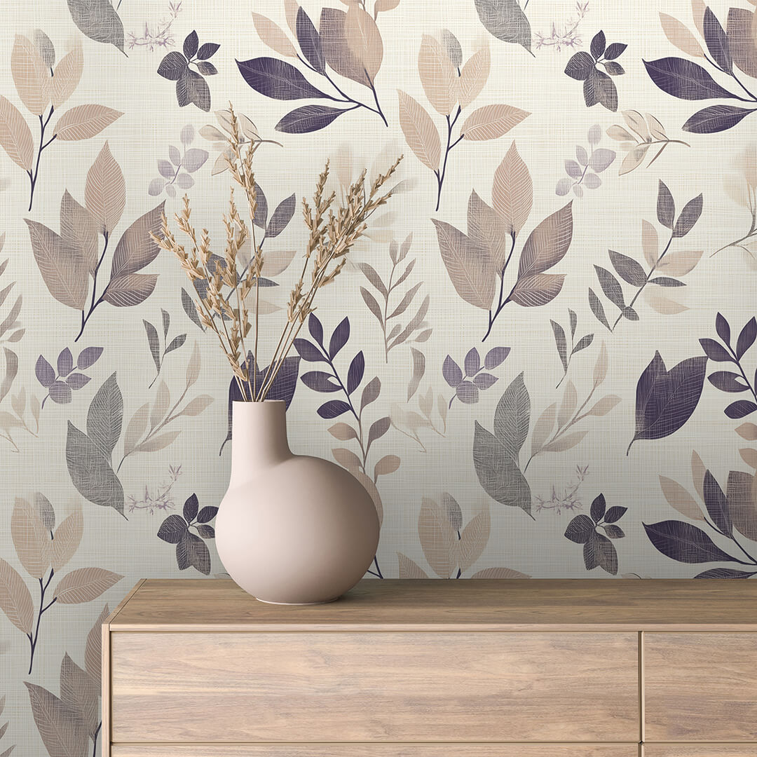 Linen Leaf Trail Wallpaper Floral 0070