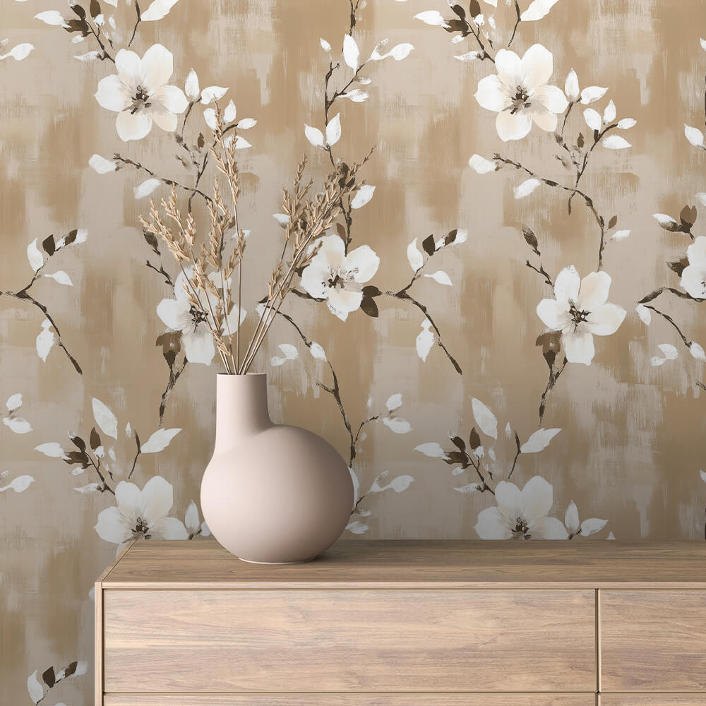 Golden Magnolia Wallpaper Floral 0071