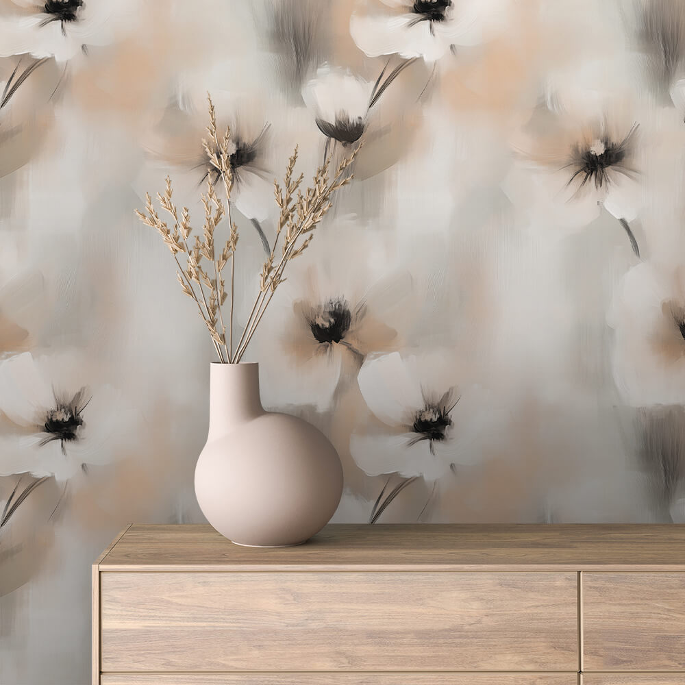 Abstract Painterly Bloom Wallpaper Floral 0079