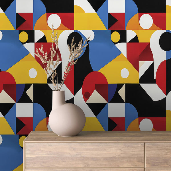 Primary Shape Mosaic Peel & Stick Wallpaper – Geometric 0019