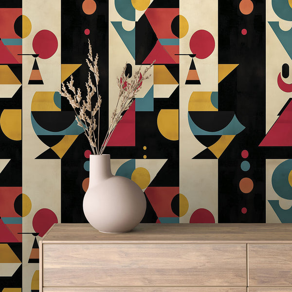 Midnight Totem Stripe Peel & Stick Wallpaper – Geometric 0020