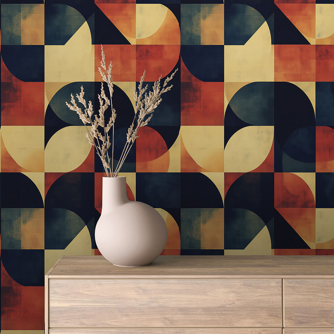 Indigo Sunset Arch Mosaic Peel & Stick Wallpaper – Geometric 0023