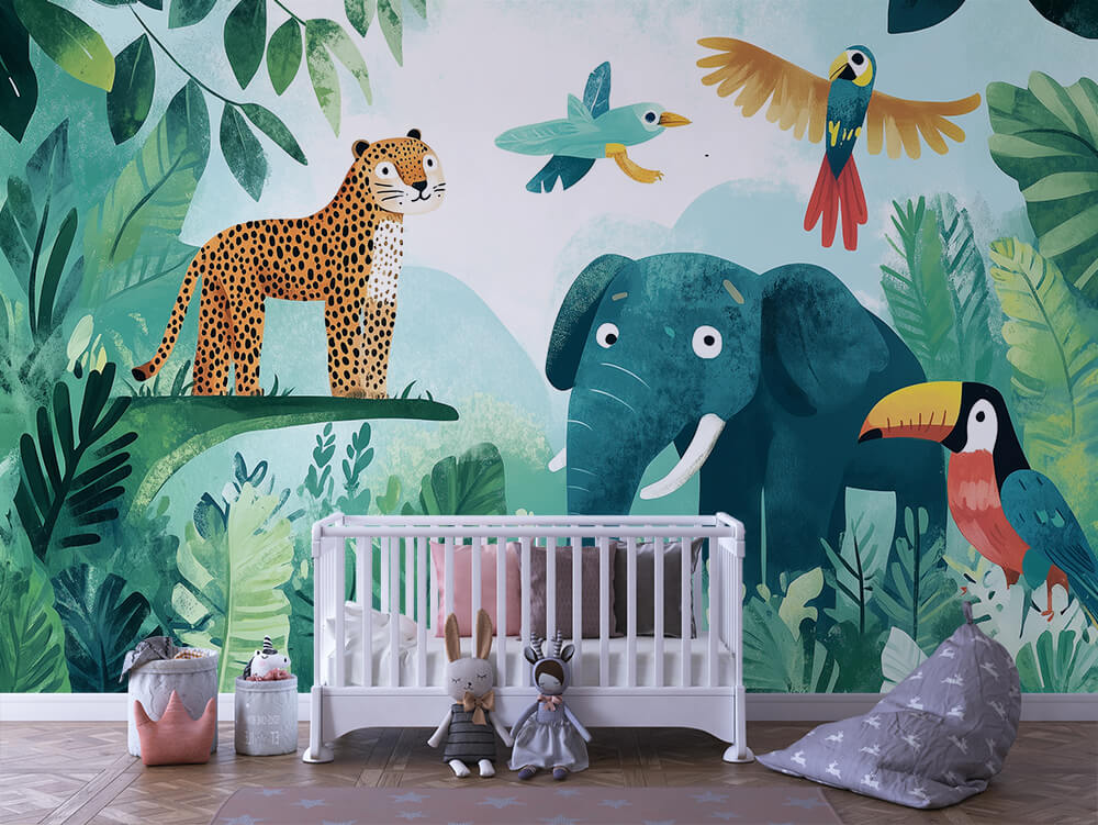 INFANTILE 0001 – Jungle Menagerie Wall Mural