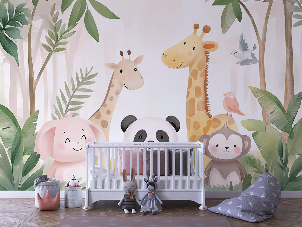 INFANTILE 0010 – Woodland Nursery Friends Wall Mural