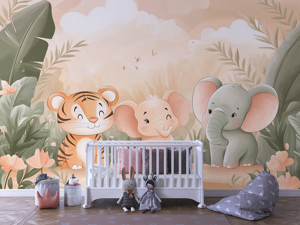 INFANTILE 0013 – Dreamy Savanna Cubs Wall Mural