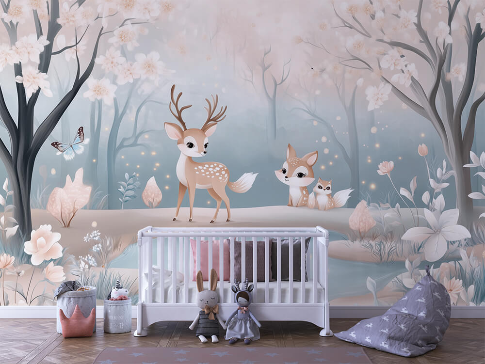 INFANTILE 0018 – Enchanted Forest Deer Wall Mural