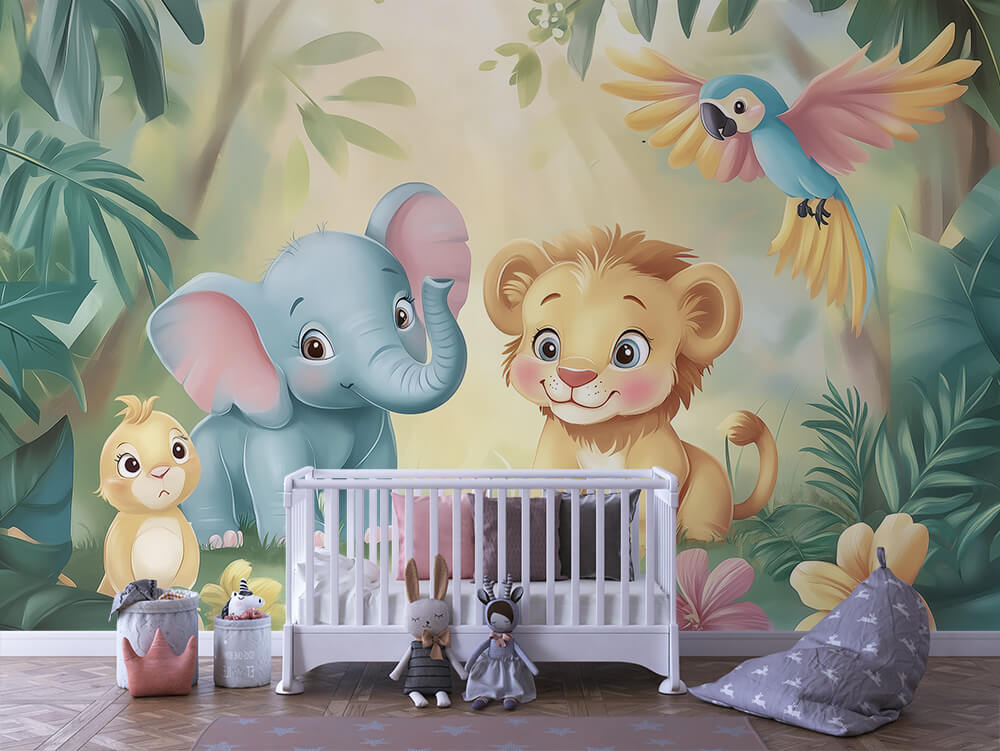 INFANTILE 0028 – Jungle Buddies Trio Wall Mural