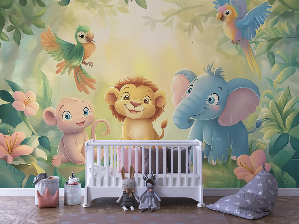 INFANTILE 0029 – Jungle Pals Parade Wall Mural