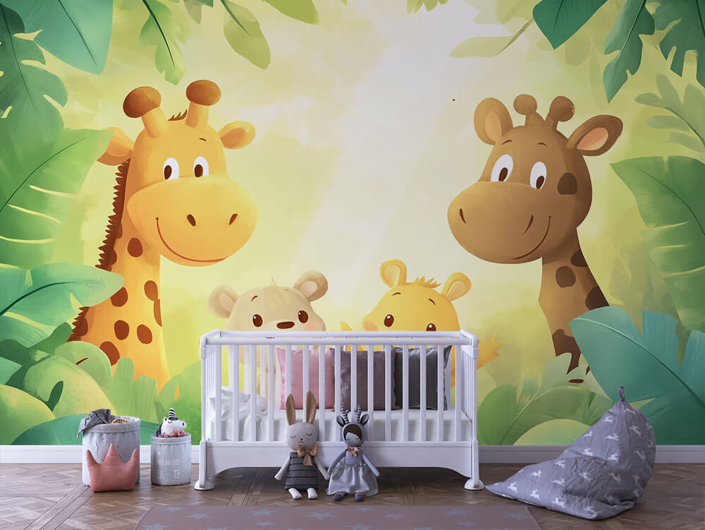 INFANTILE 0036 – Peekaboo Jungle Friends Wall Mural