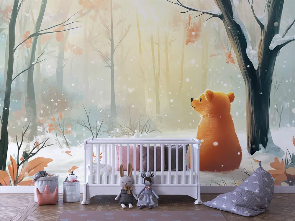 INFANTILE 0046 – Winter Bear Woodland Wall Mural