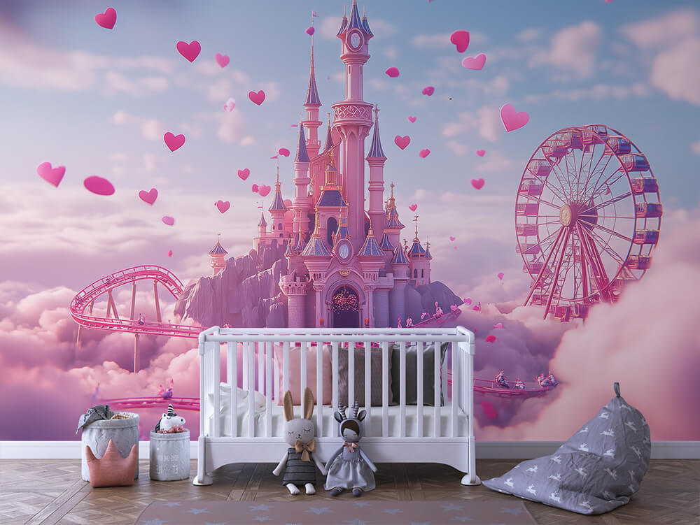 INFANTILE 0061 – Cloud Carnival Castle Wall Mural