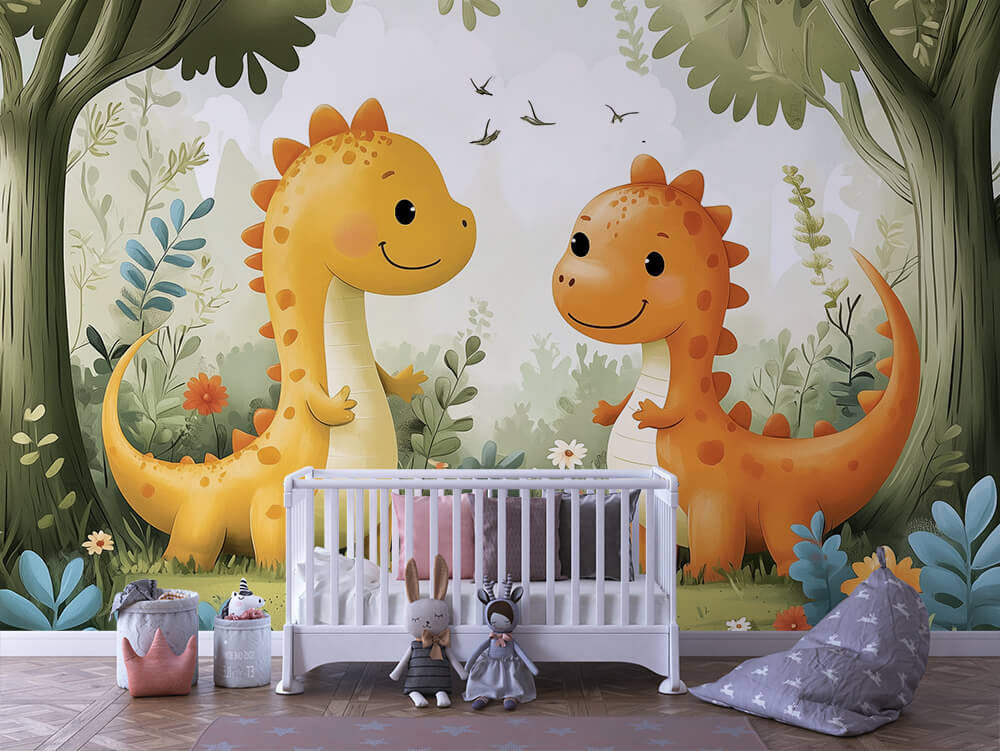 INFANTILE 0074 – Jungle Dino Duo Wall Mural