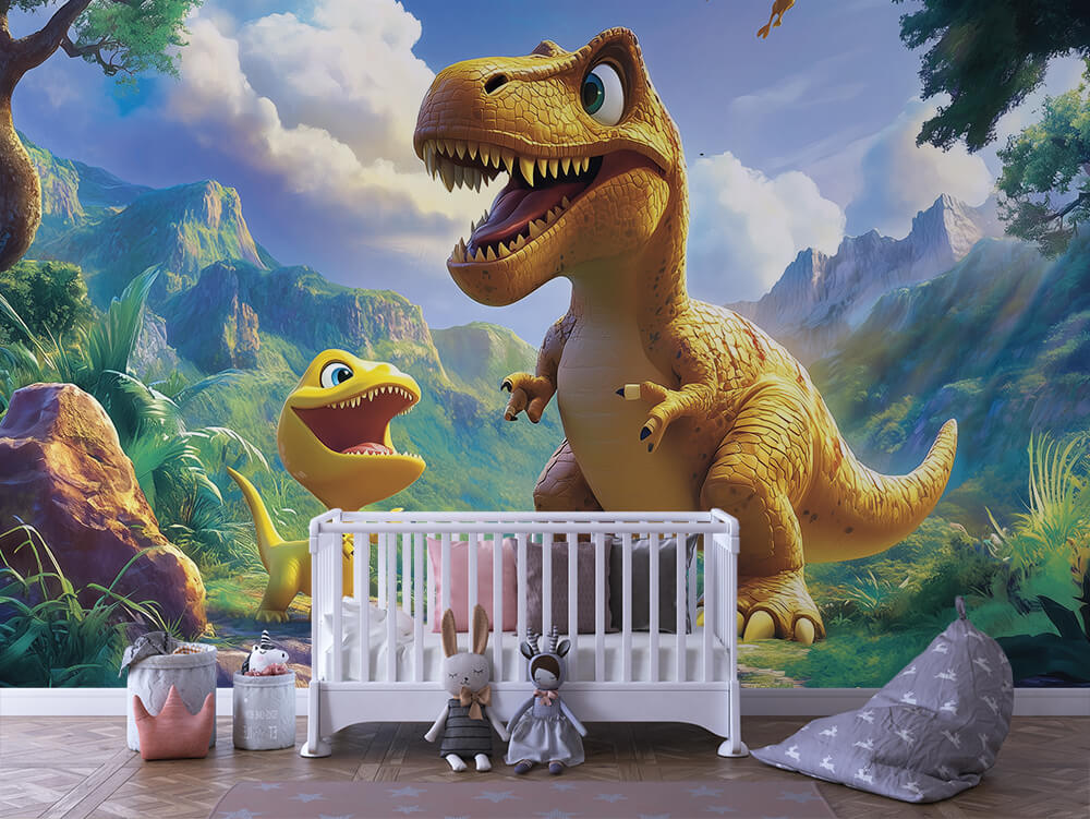 INFANTILE 0075 – Mountain Valley Dino Duo Wall Mural