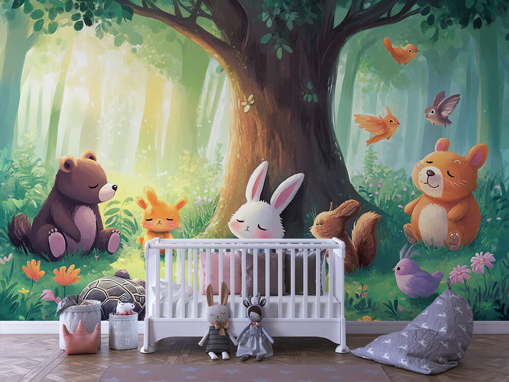 INFANTILE 0092 – Great Tree Woodland Gathering Wall Mural