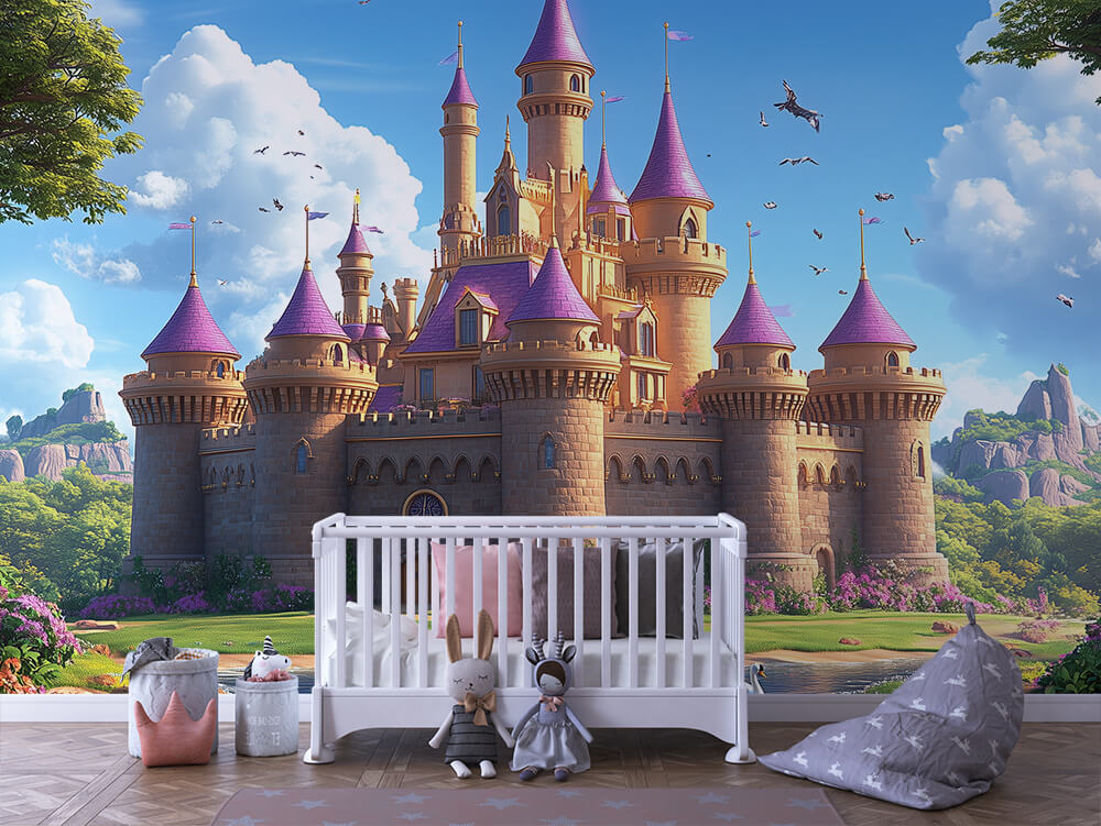 INFANTILE 0094 – Purple Spires Castle Wall Mural