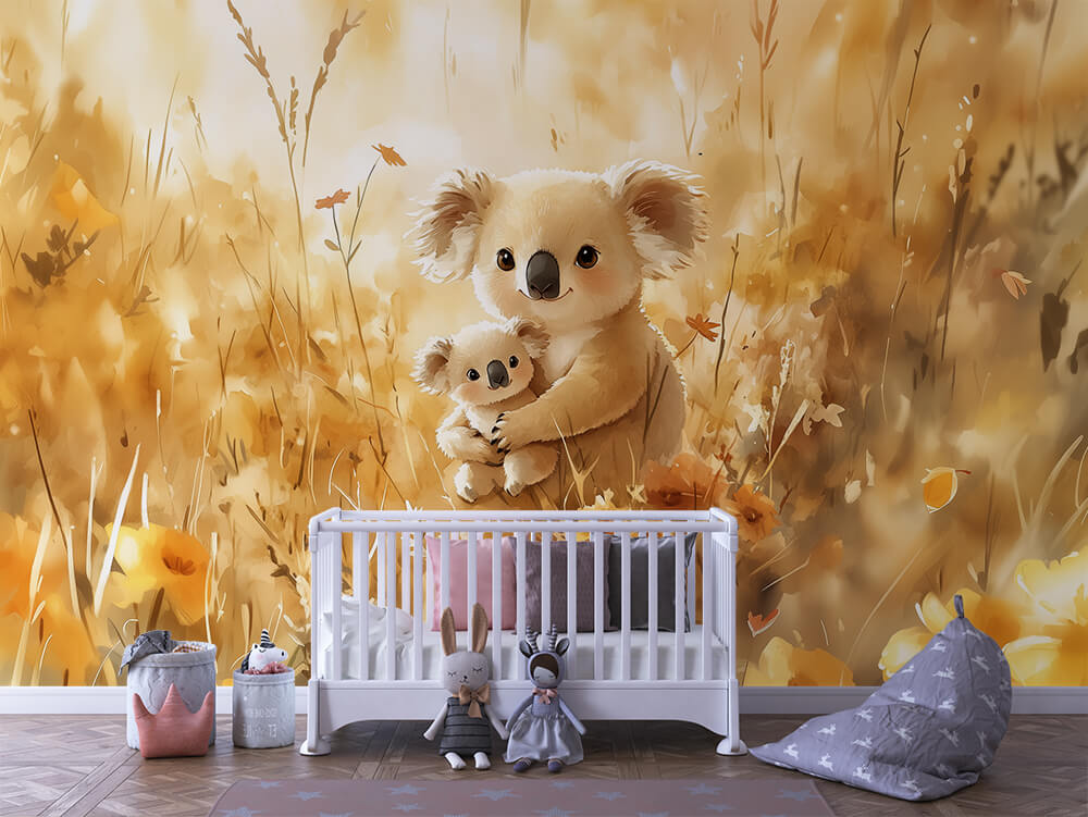 INFANTILE 0142 – Watercolor Koala and Baby Wall Mural