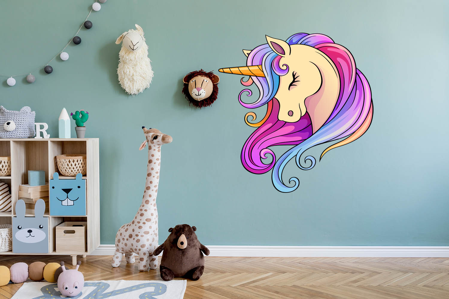 Adorable Multi Coloured Unicorn, Wall Decal Sticker, Removable with NO wall Damage!