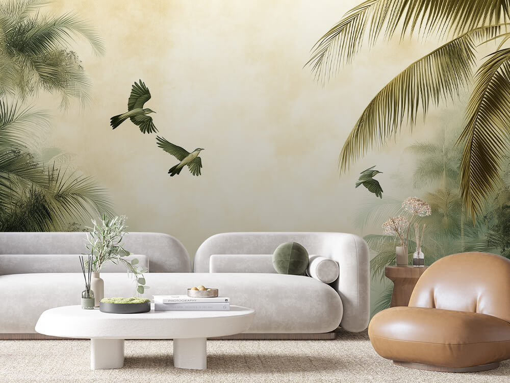 LANDSCAPE 0004 – Golden Flight Palm Grove Wall Mural