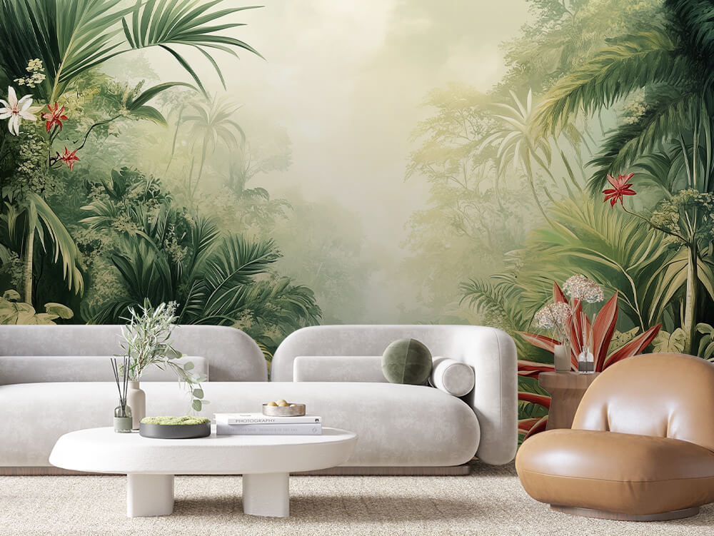 LANDSCAPE 0005 – Misty Rainforest Canopy Wall Mural