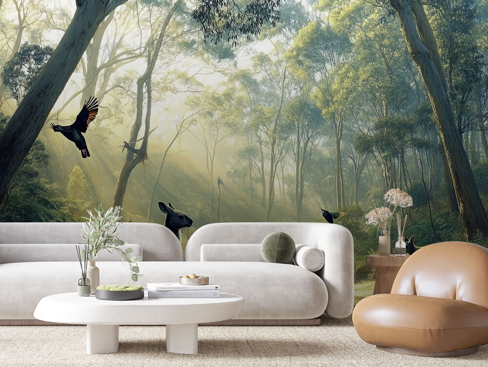 LANDSCAPE 0007 – Sunlit Eucalyptus Forest Wall Mural
