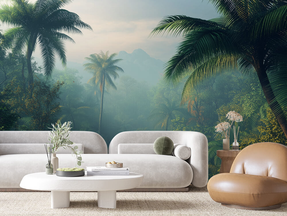 LANDSCAPE 0009 – Palm Jungle Mountain Wall Mural
