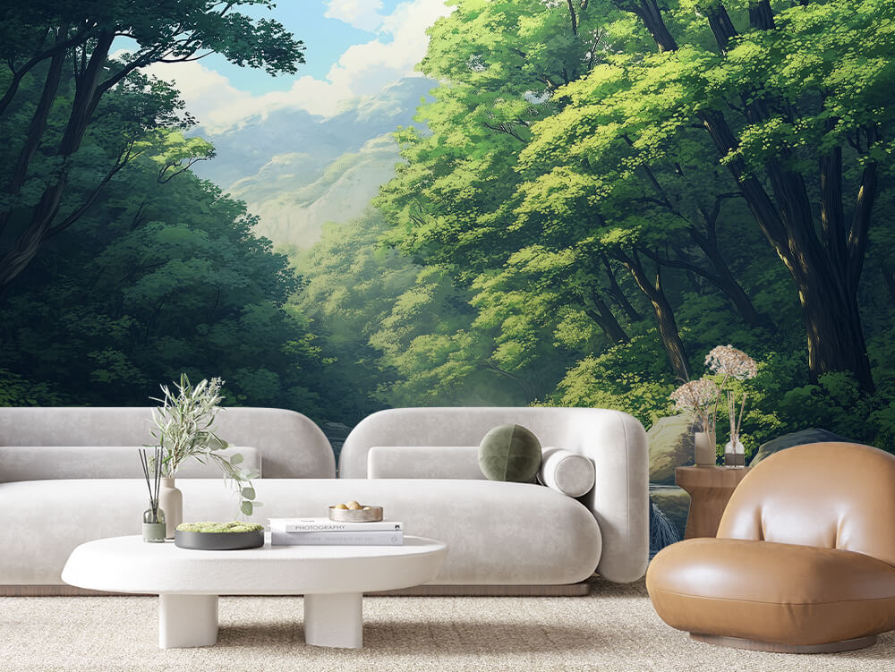 LANDSCAPE 0013 – Emerald Forest Valley Wall Mural