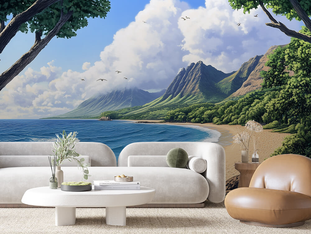 LANDSCAPE 0017 – Coastal Mountain Bay Wall Mural