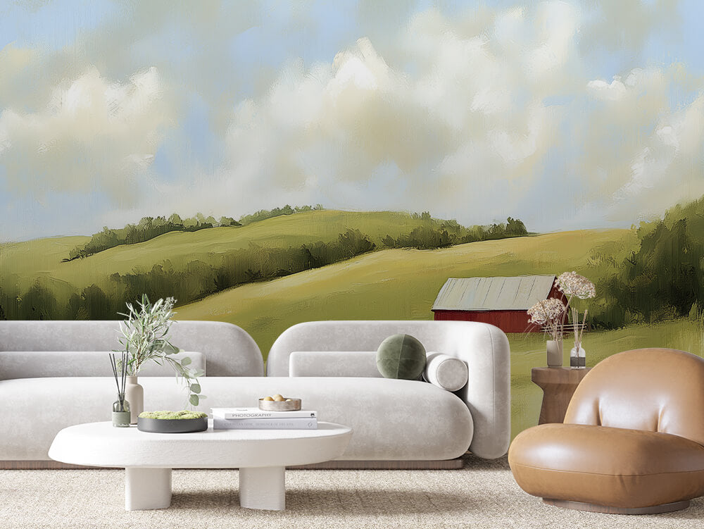 LANDSCAPE 0023 – Countryside Red Barn Wall Mural