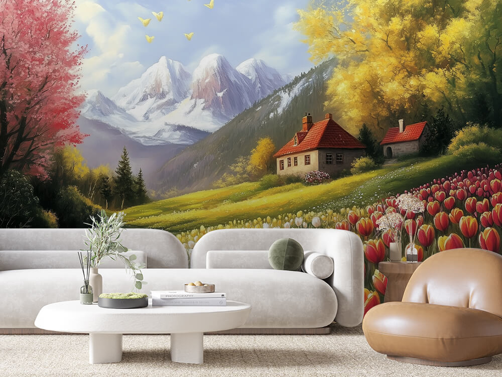 LANDSCAPE 0038 – Alpine Tulip Farmhouse Wall Mural