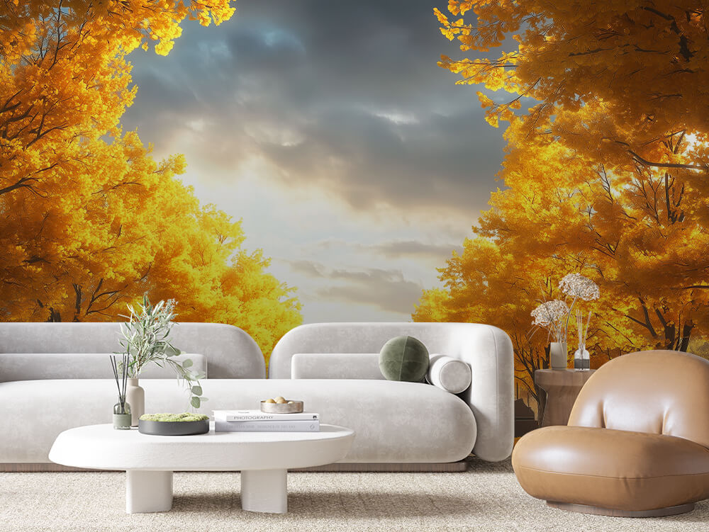LANDSCAPE 0053 – Golden Autumn Arch Wall Mural