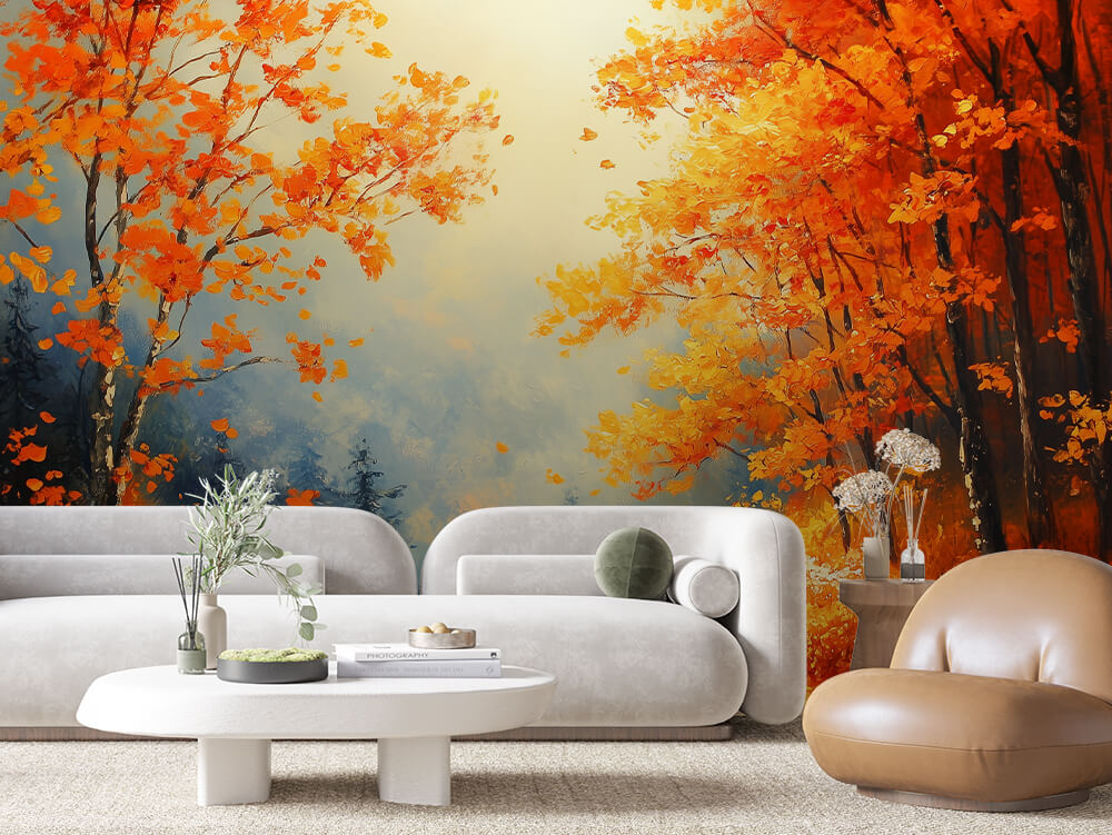 LANDSCAPE 0057 – Autumn Light Beam Wall Mural