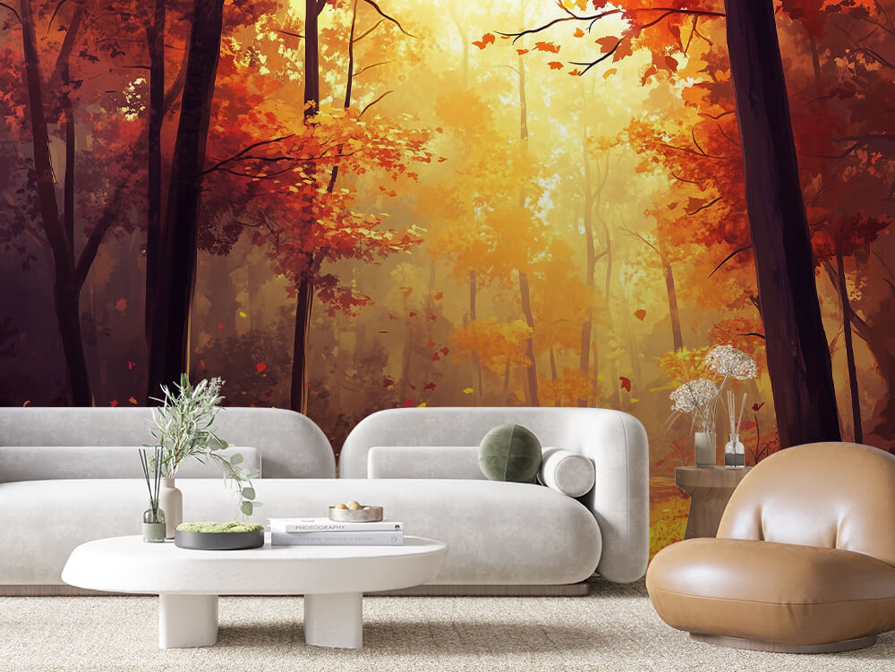 LANDSCAPE 0058 – Sunlit Autumn Grove Wall Mural