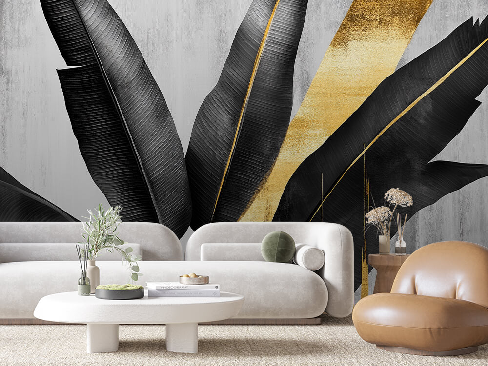 LEAVE 0016 – Gold Vein Banana Leaf Wall Mural