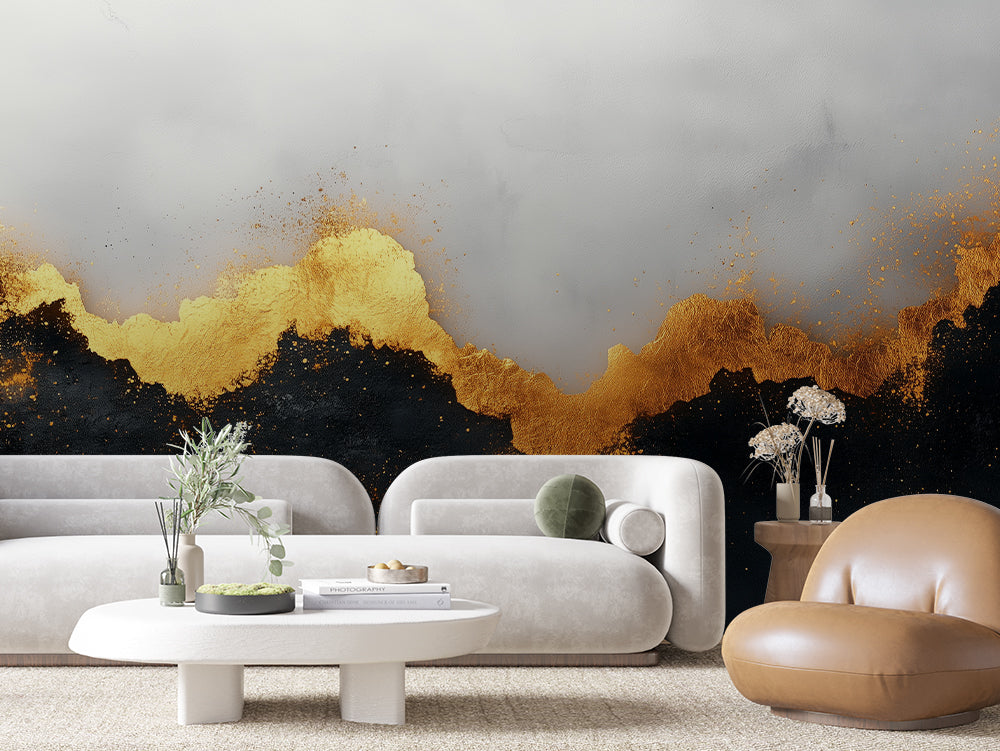 MARBLE 0014 – Gold Dust Cloud Marble Wall Mural