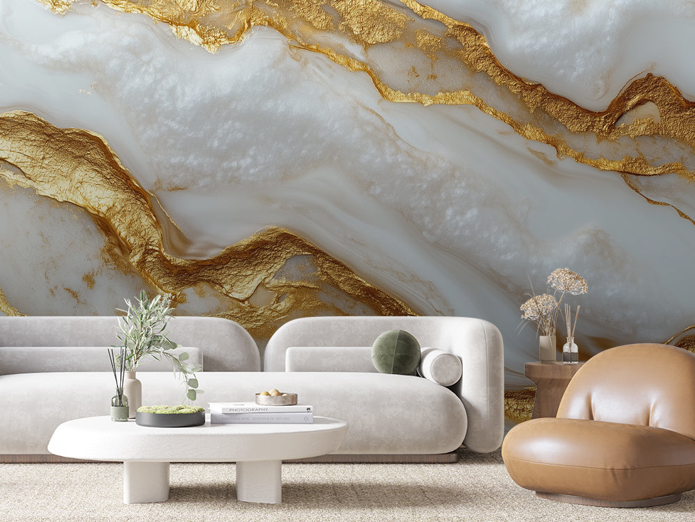 MARBLE 0015 – Soft Gold Vein Marble Wall Mural