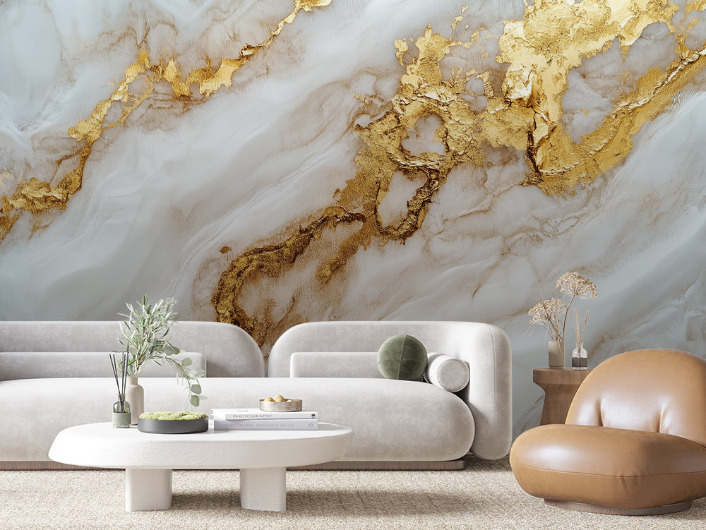 MARBLE 0016 – Liquid Gold Pool Marble Wall Mural